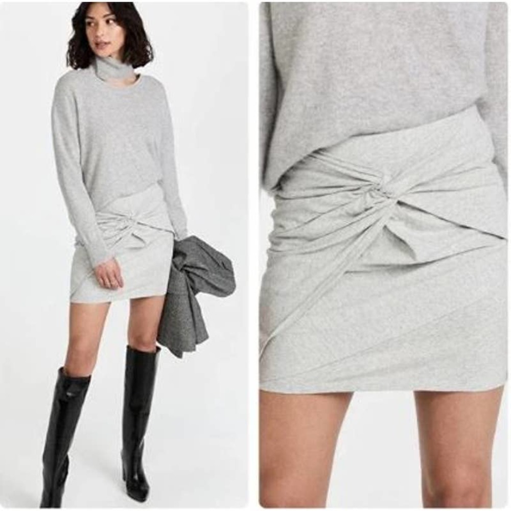 NWT IRO Toraba Knot Mini Skirt Gray Organic Cotton Size XS